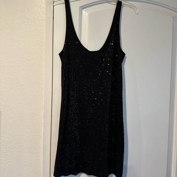 Express sequin little black dress. - Picture 3 of 4